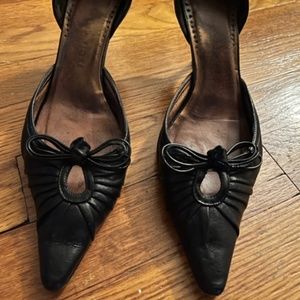 Isabella Fiore Black Leather Shoes Made in Italy Size 7 1/2